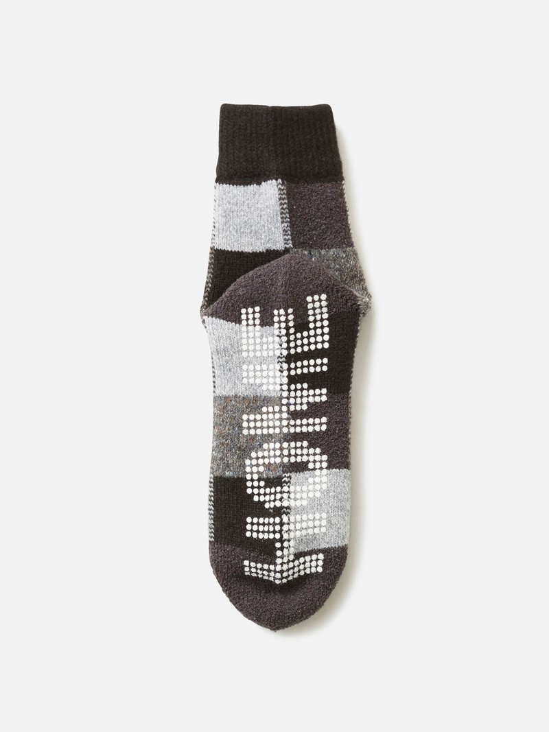 Block Pattern Grip Room Socks M