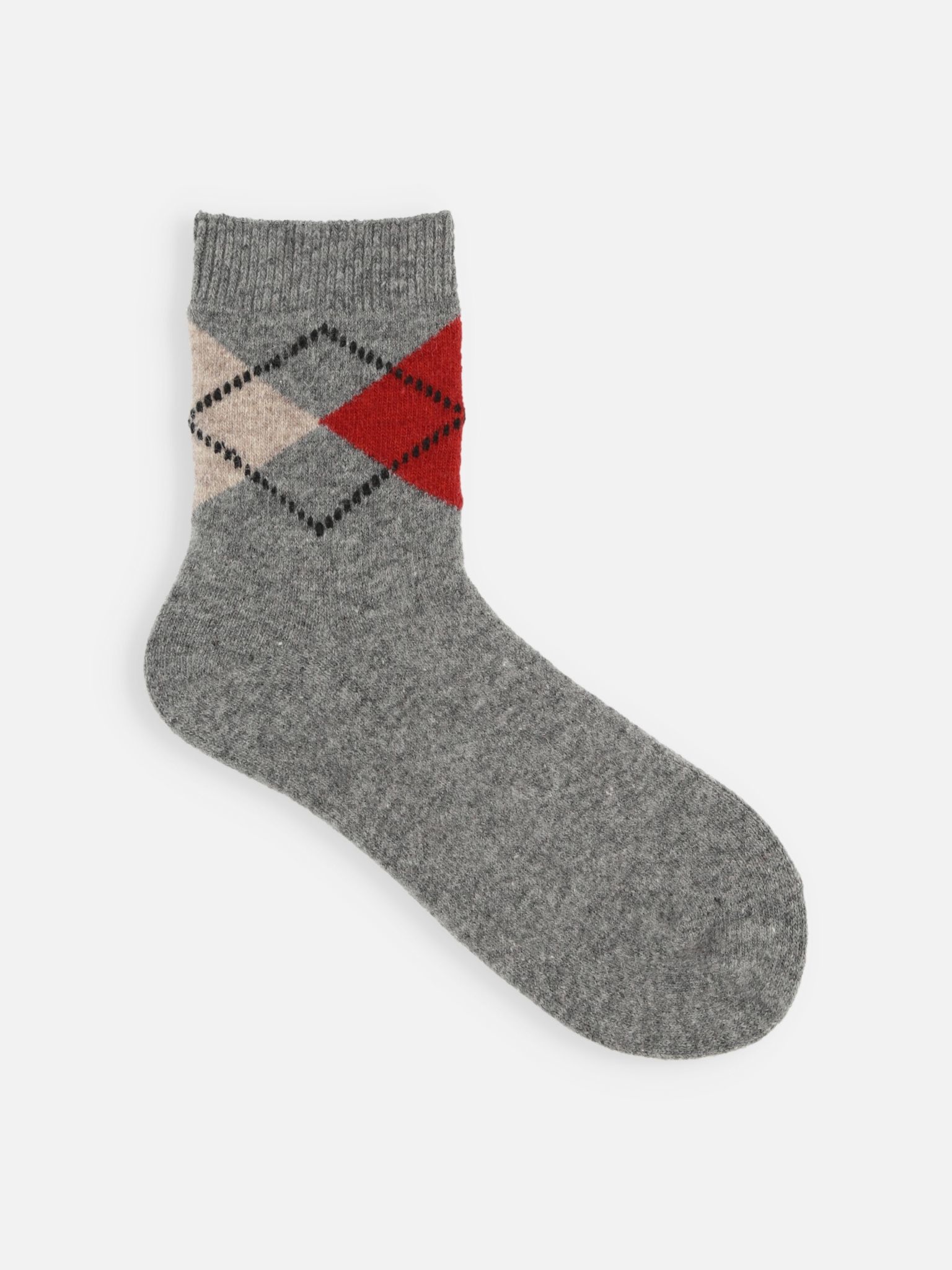 Lambswool Argyle Low Crew Socks