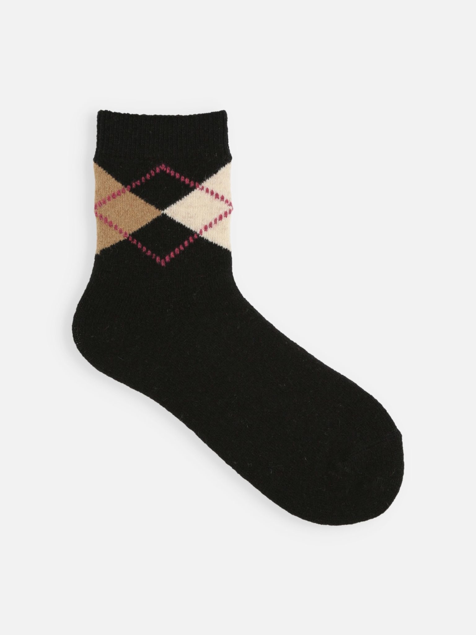 Lambswool Argyle Low Crew Socks