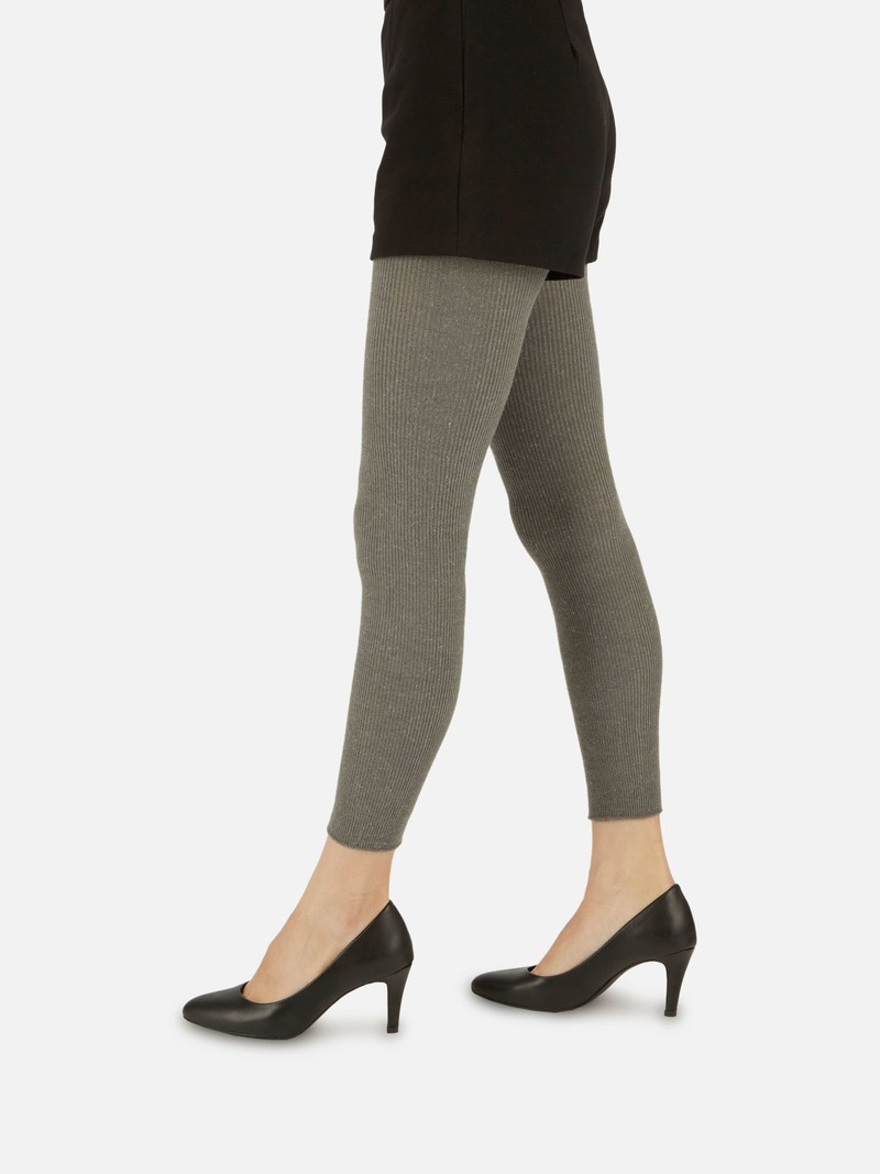 Legging Angora mixte côtelé