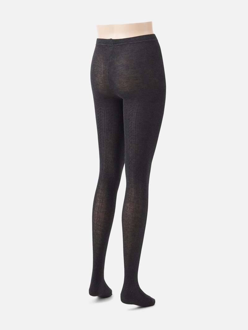 Twist Patterned Cotton Tights 230D M