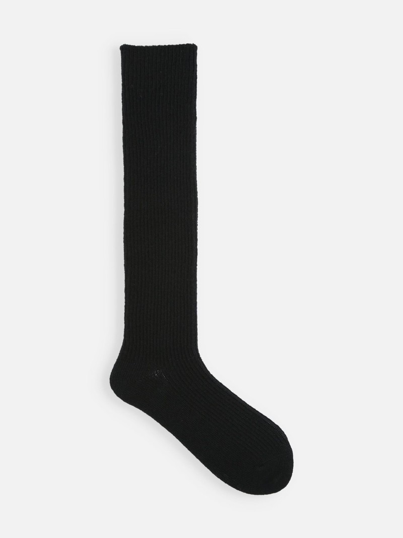 Chaussette haute côtes 1x1 laine d'agneau premium 84N