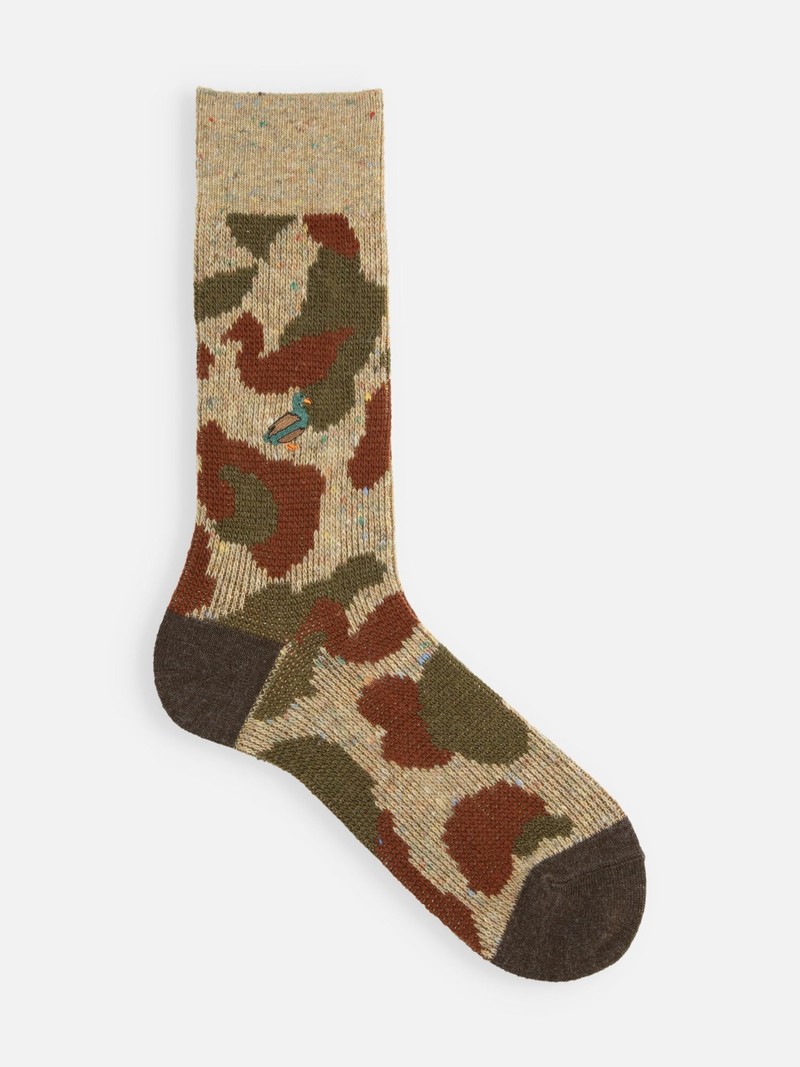 Calcetines altos de lana de pato M camuflaje