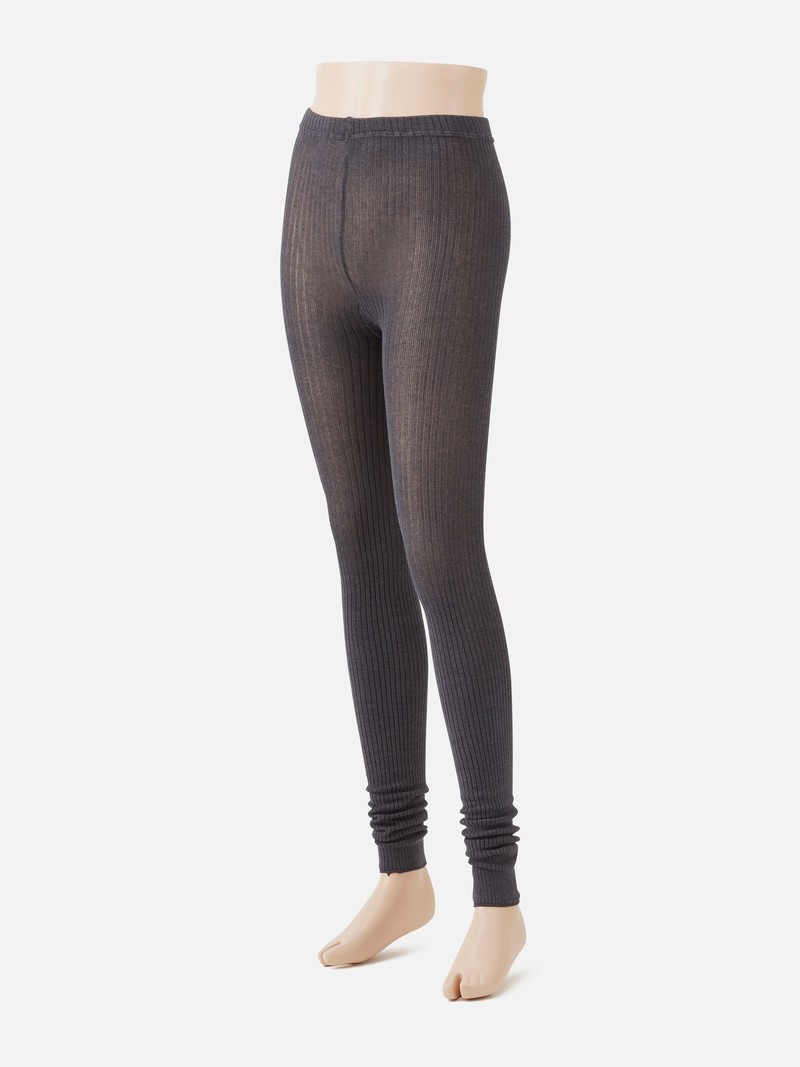 Leggings compridas de algodão com nervuras 3x1 360D