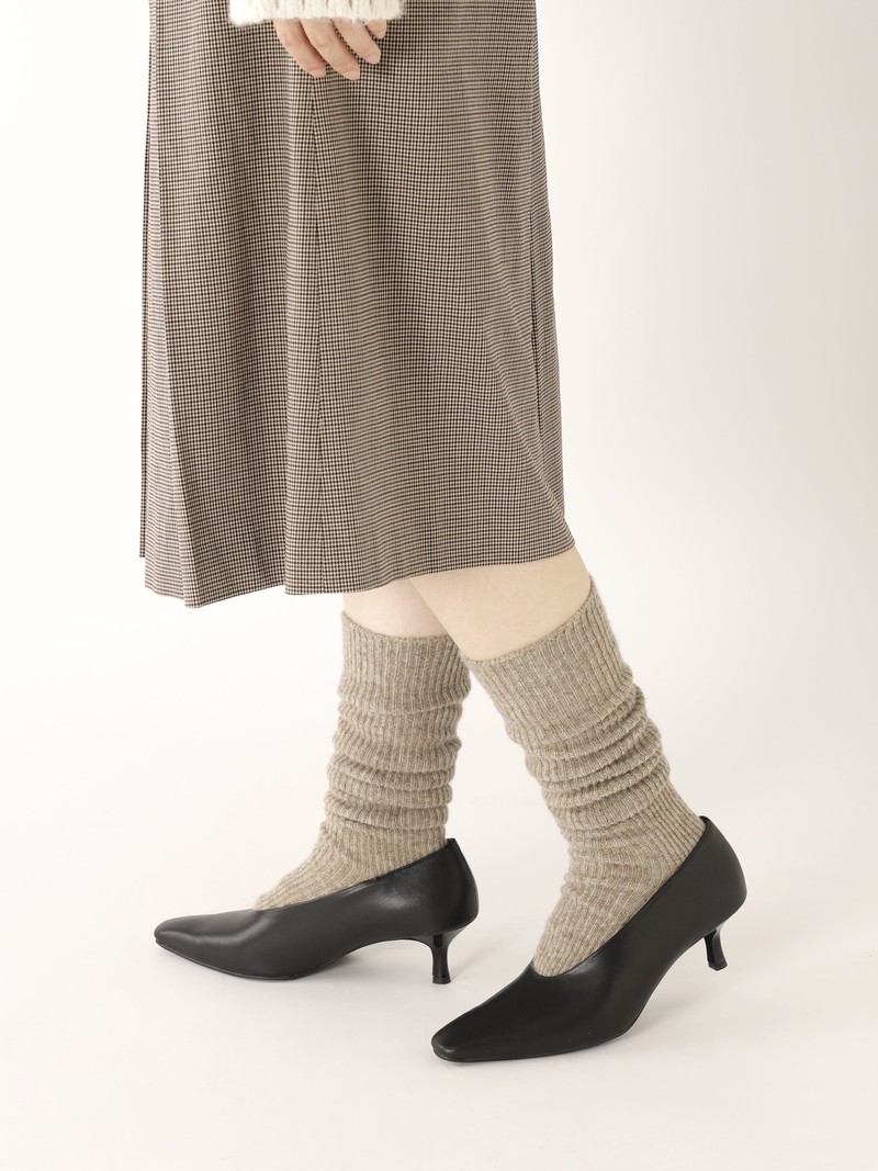 Chaussette haute côtes 1x1 laine d'agneau premium 84N