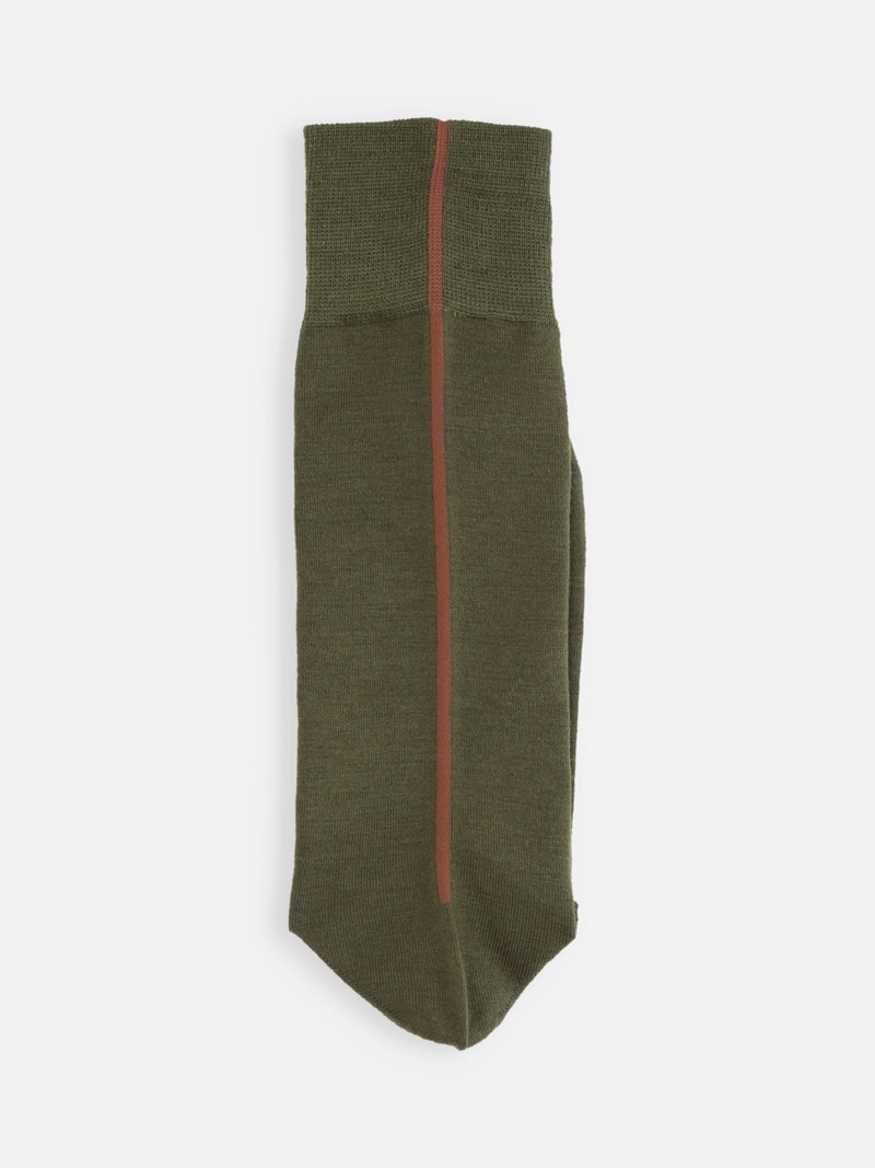 Merinowolle-Crew-Socken mit Rücknaht, Größe M