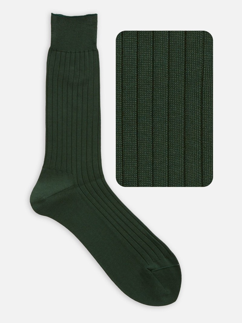 100% Cotton Rib Mid-Calf Socks L