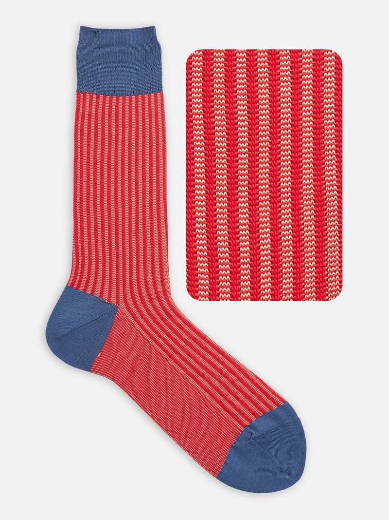 Jacquard Stripe Crew Socks L