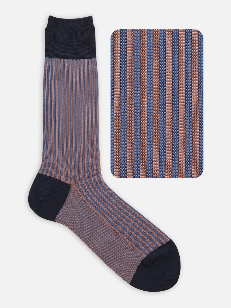 Jacquard Stripe Crew Socks L