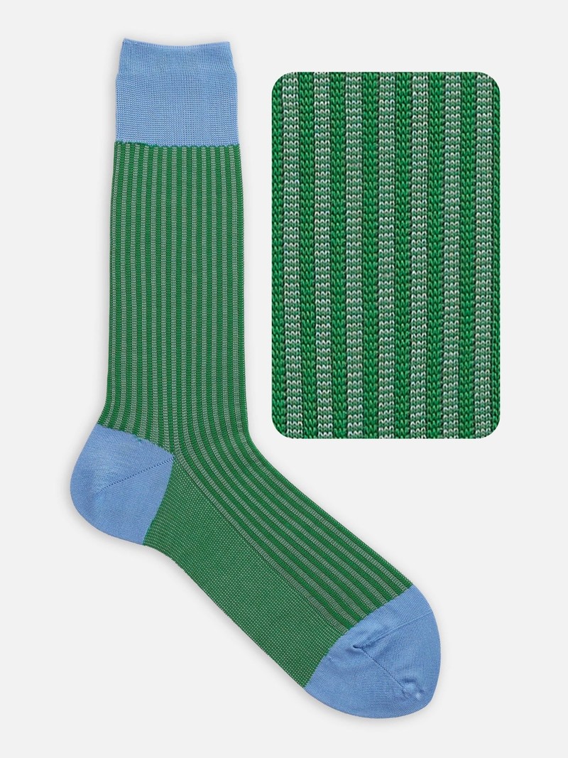 Jacquard Stripe Crew Socks L