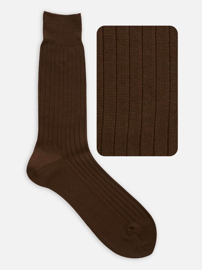 100% Cotton Rib Mid-Calf Socks L