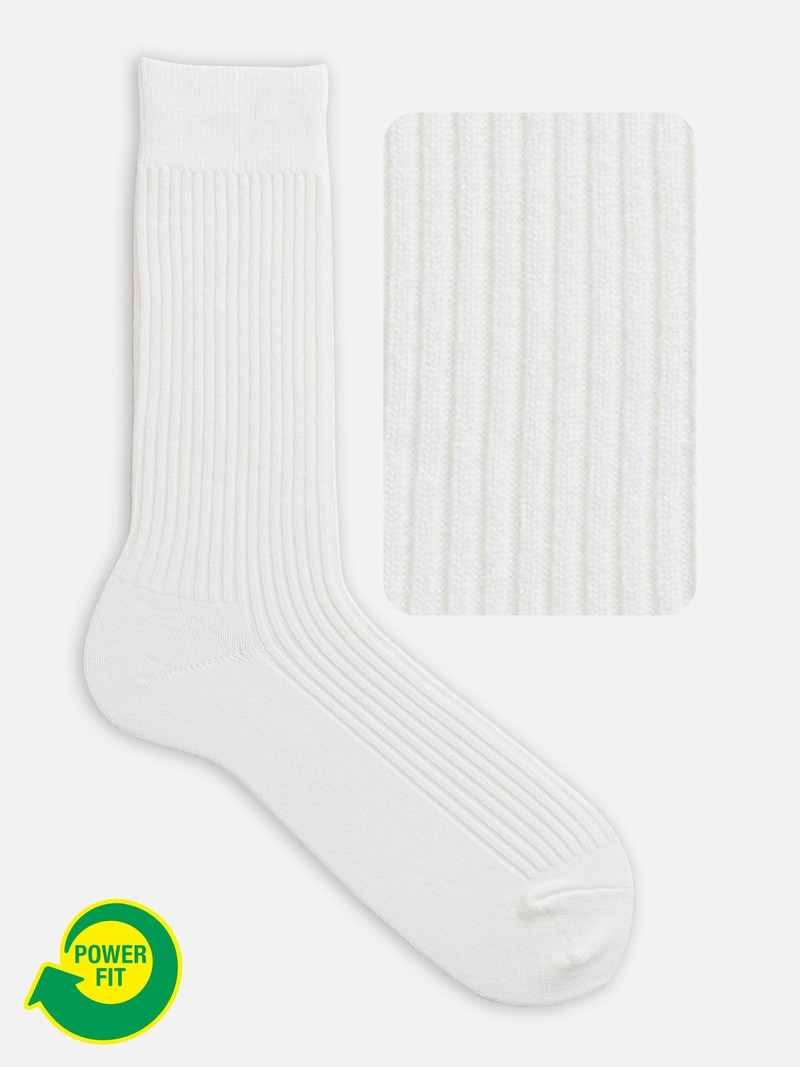 Tabio Power Fit Crew Socks: Heather Grey