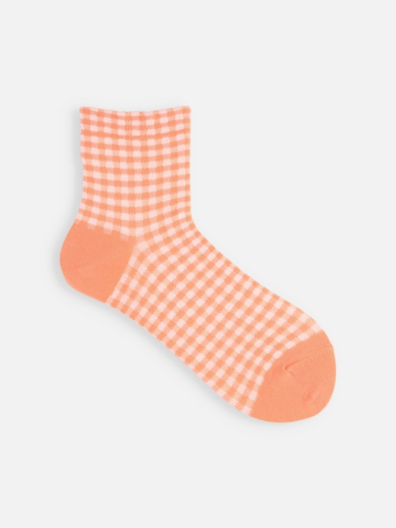 Niedrige Crew-Socken mit Gingham-Karomuster