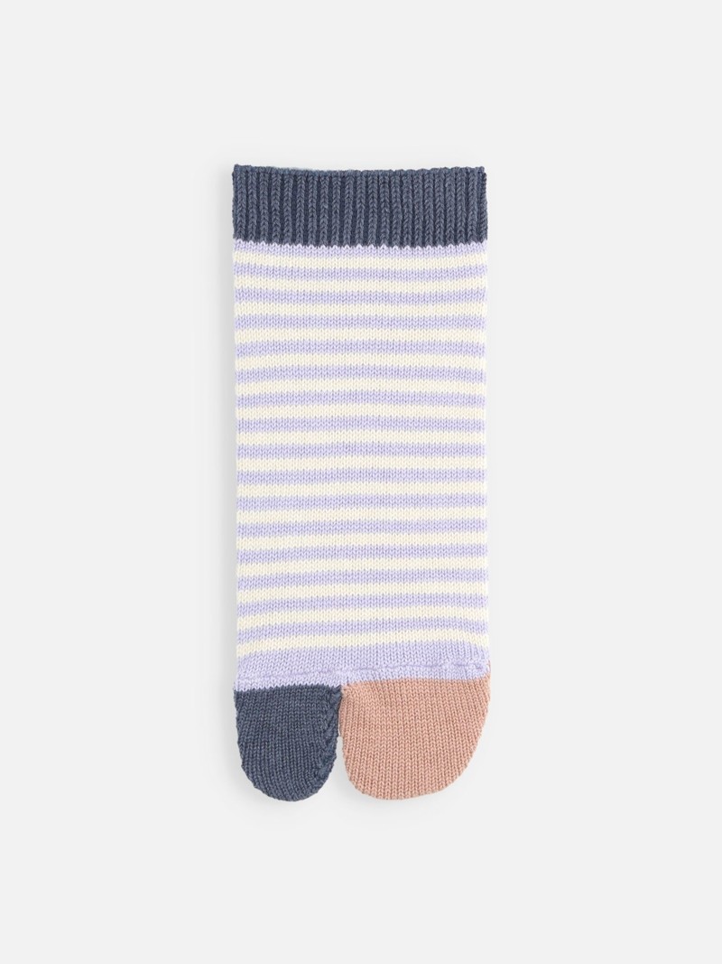 Gestreifte Tabi-Fußkettchensocken