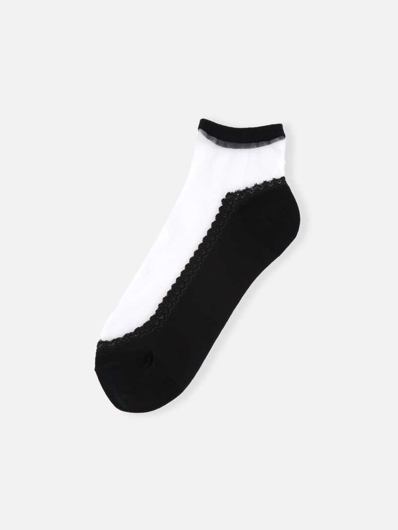 Front Tulle Ballerina Ankle Socks