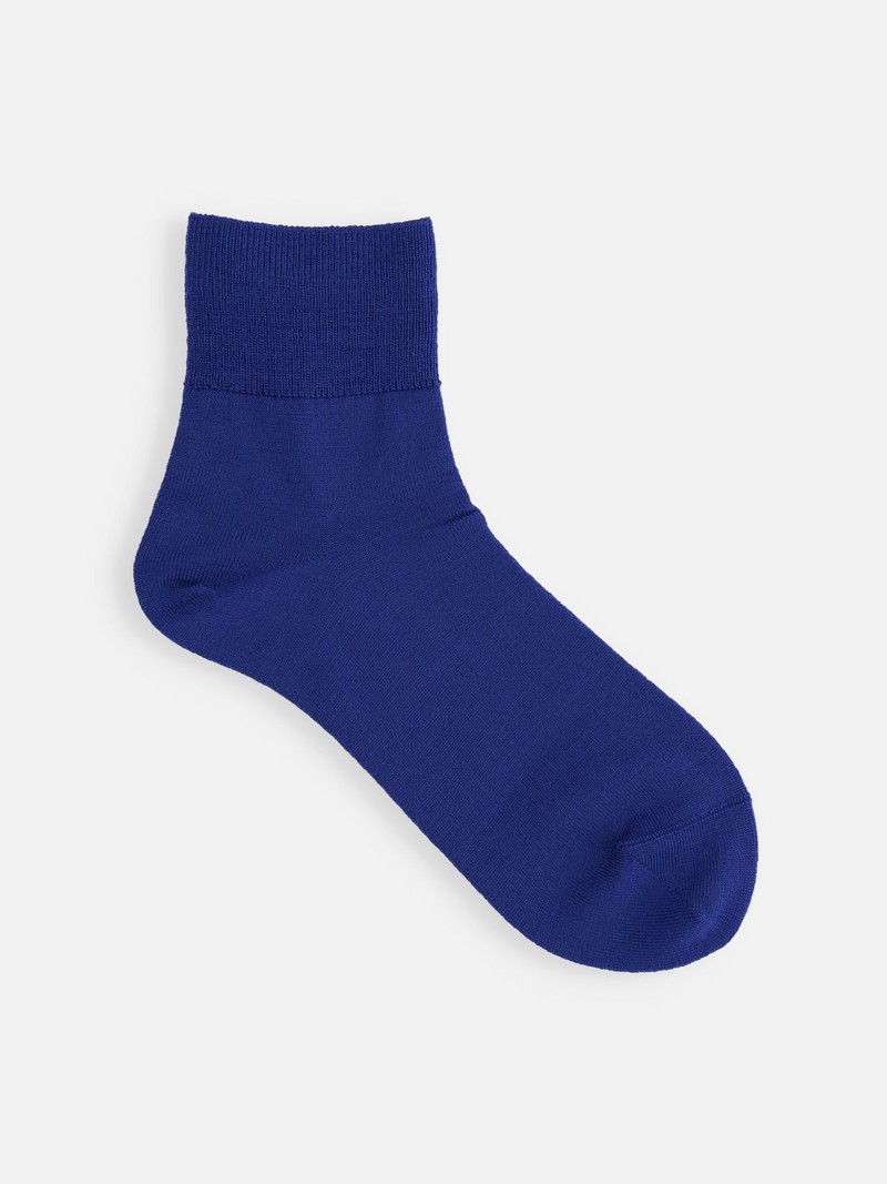 Anti-pluis wollen effen lage ronde sokken