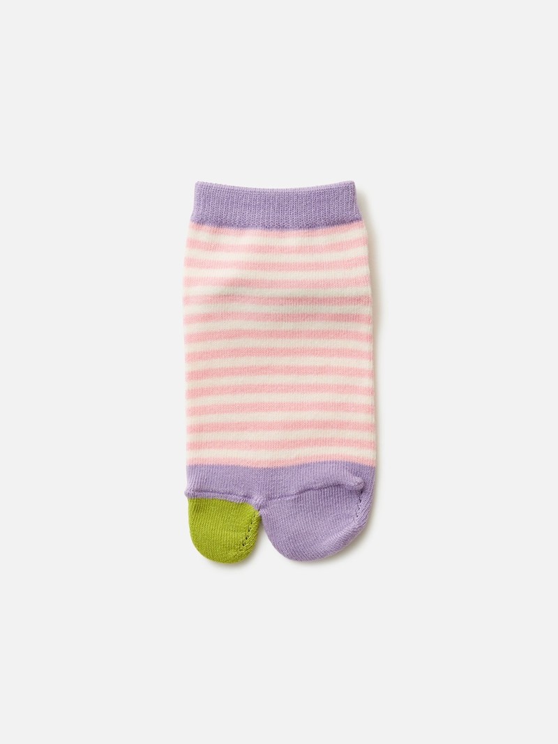 Gestreifte Tabi-Socken für Kinder, 13-15 cm