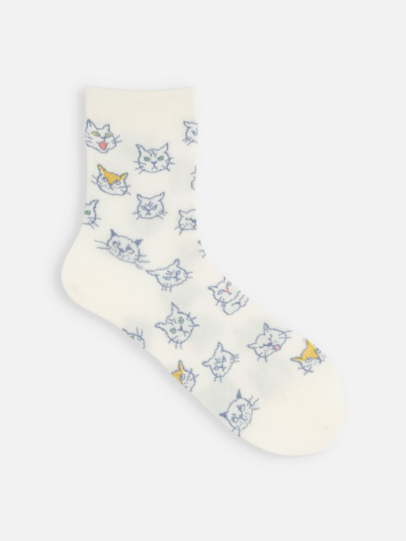Cats Pattern Low Crew Socks