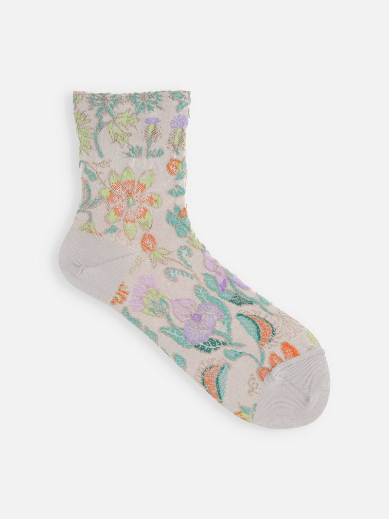 Flower Field Float Low Crew Socken