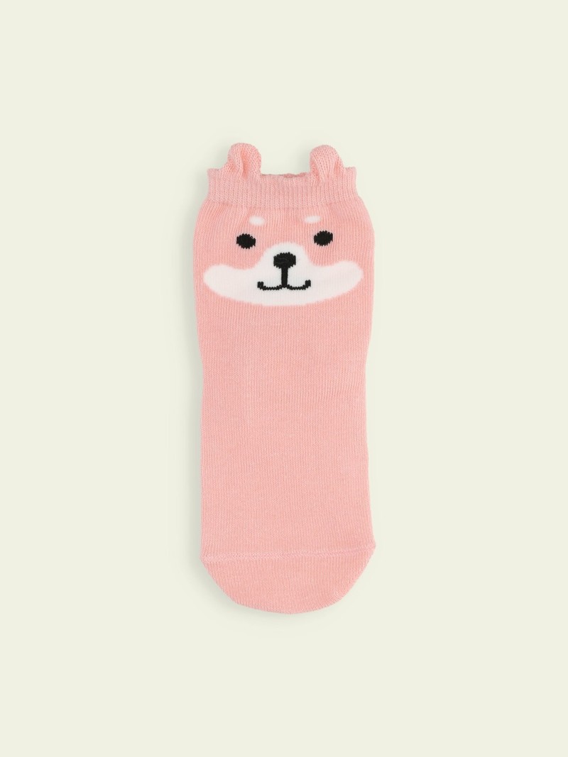 Kids Dog Ear Low Crew Socks 16-18cm