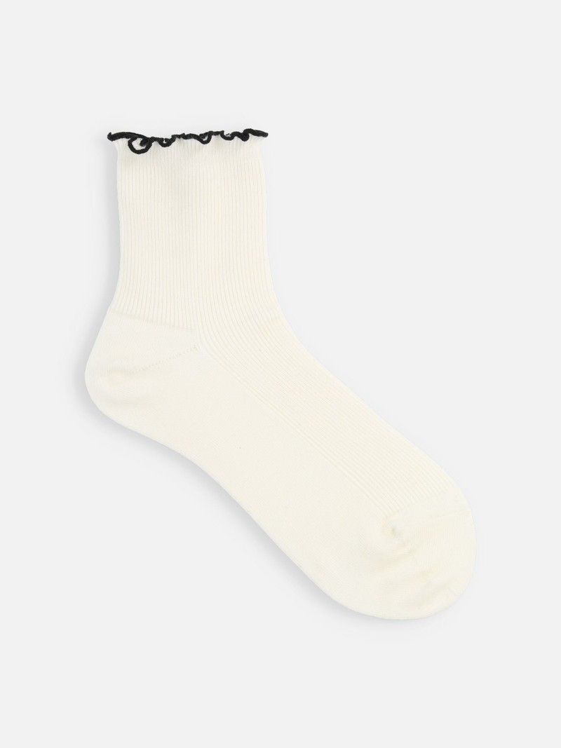 Top Mellow Fine Ribbed Low Crew Socks