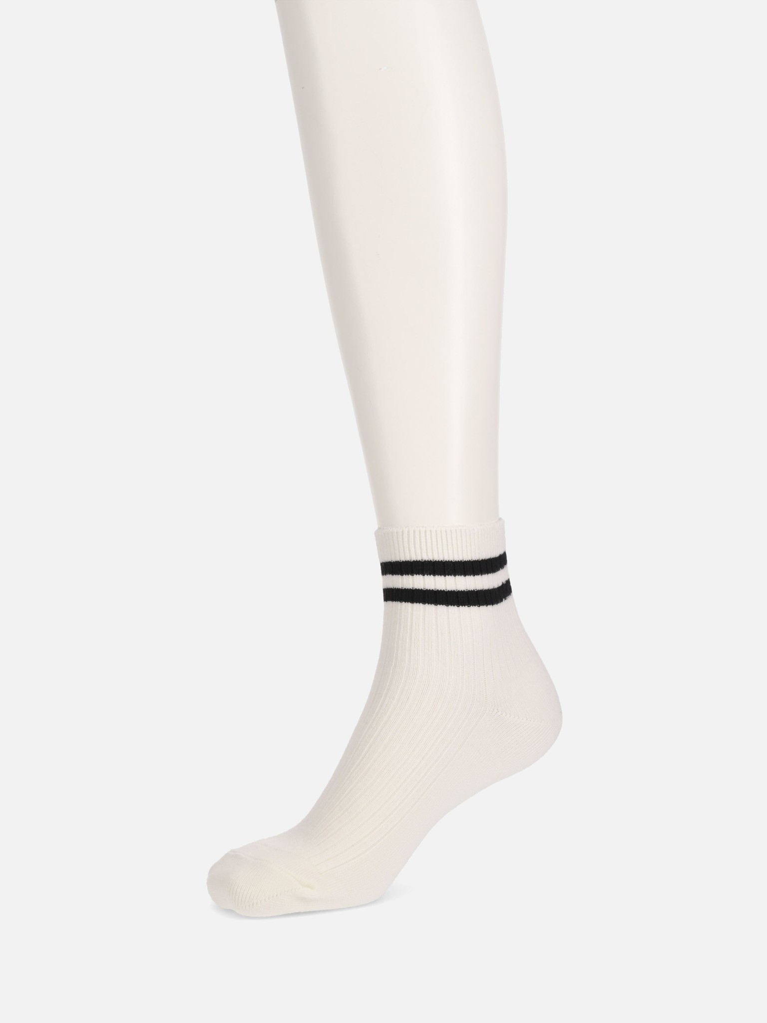 Sport bambou tennis skate chaussette blanche rayée (Femme)