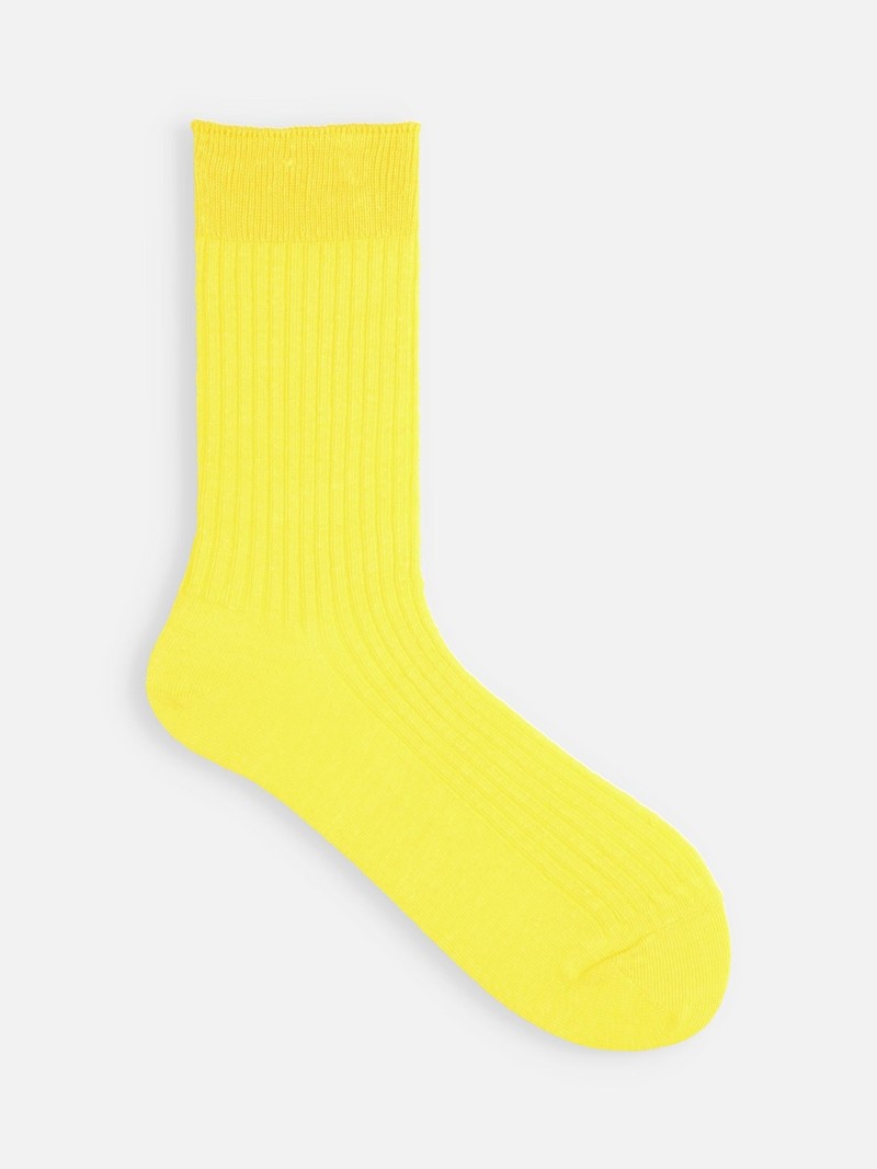 Premium Linen Ribbed Crew Socks