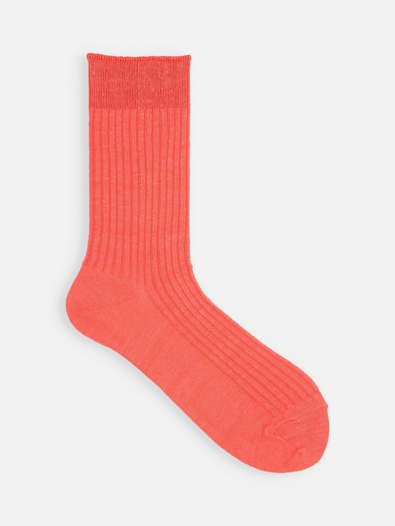 Premium Linen Ribbed Crew Socks