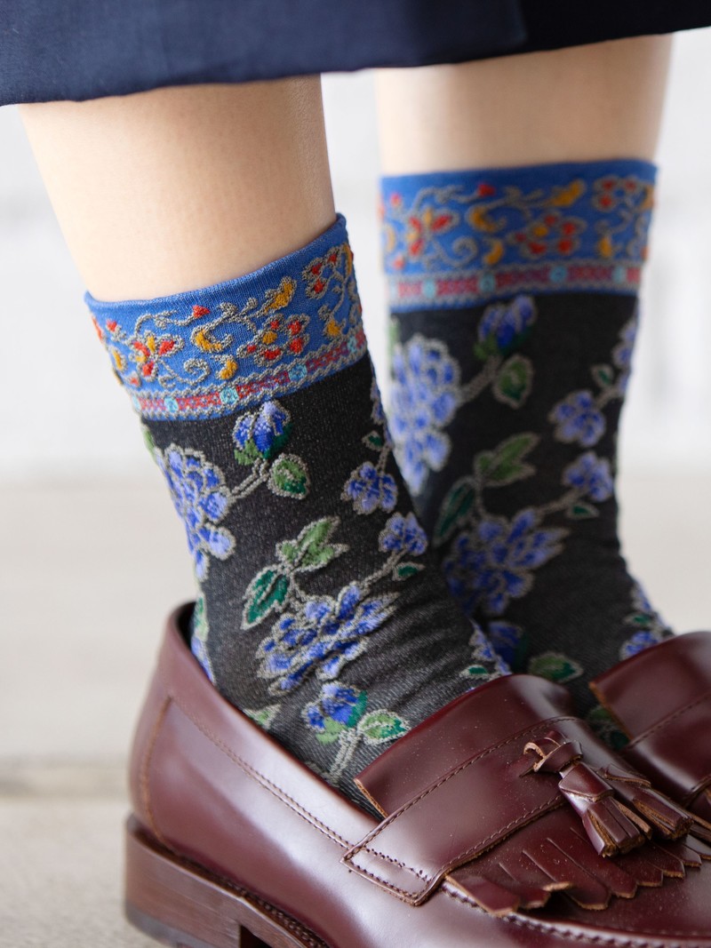 Float Oriental Flower Low Crew Sokken