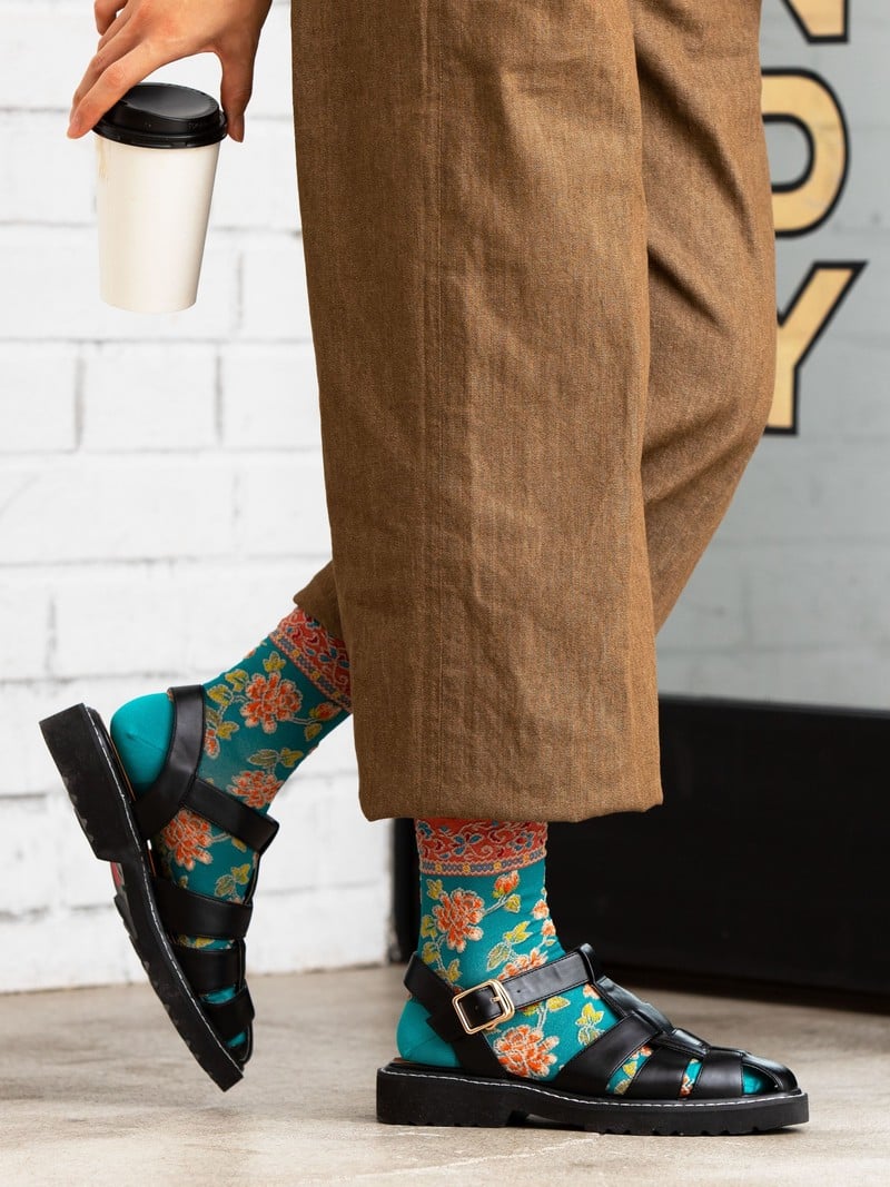 Float Oriental Flower Low Crew Sokken