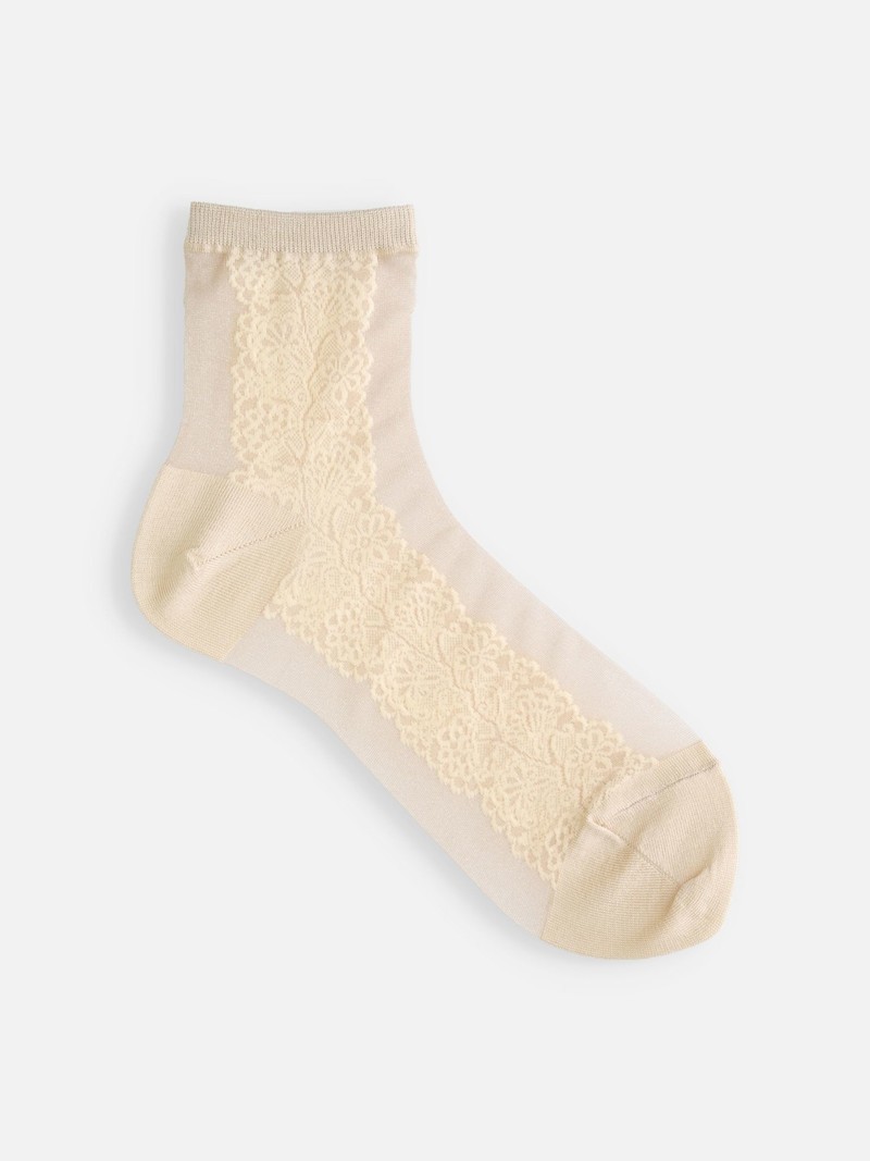 Tulle Flower Side Lace Ankle Socks