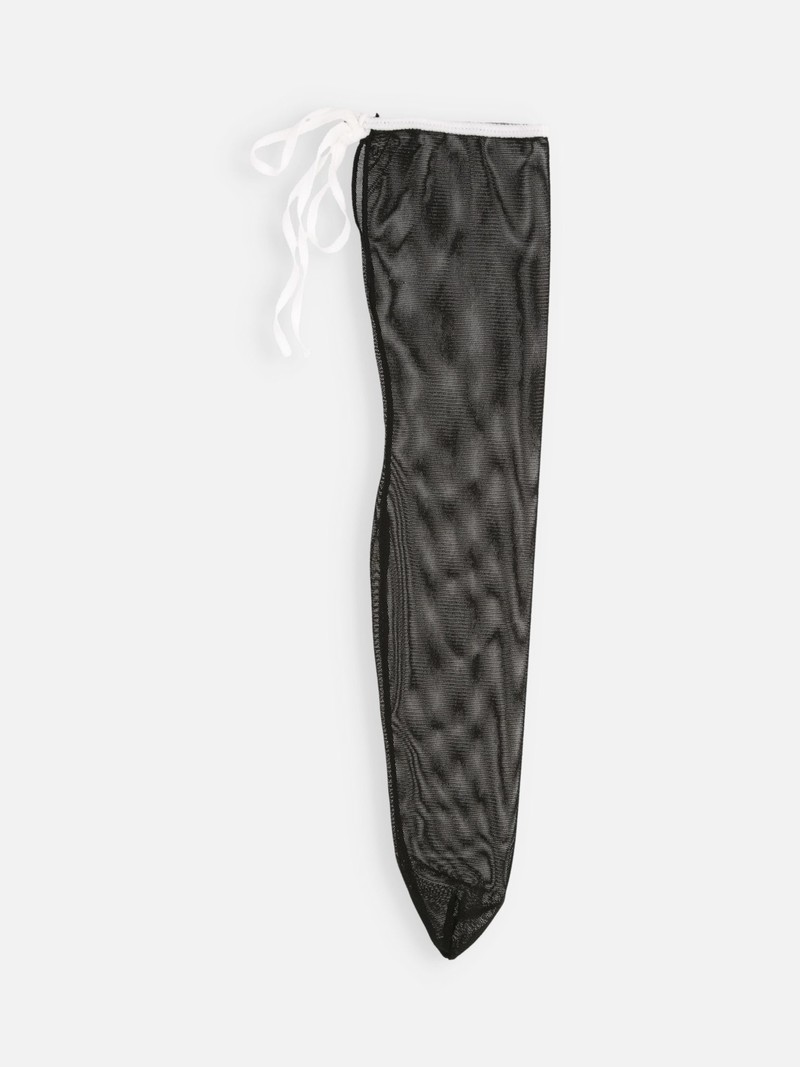Mi-chaussette lacet arrière en tulle