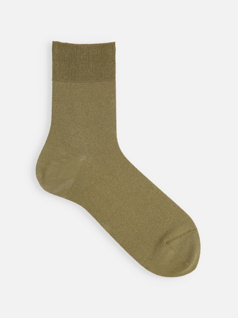 Washi Plain Crepe Short Socks M