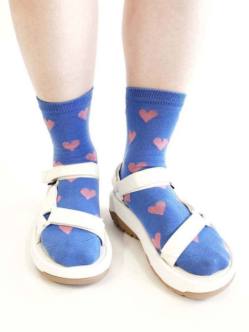 Socquettes En Coton Invisibles Coeur Doré- SockUp- 35-42 - Bleu