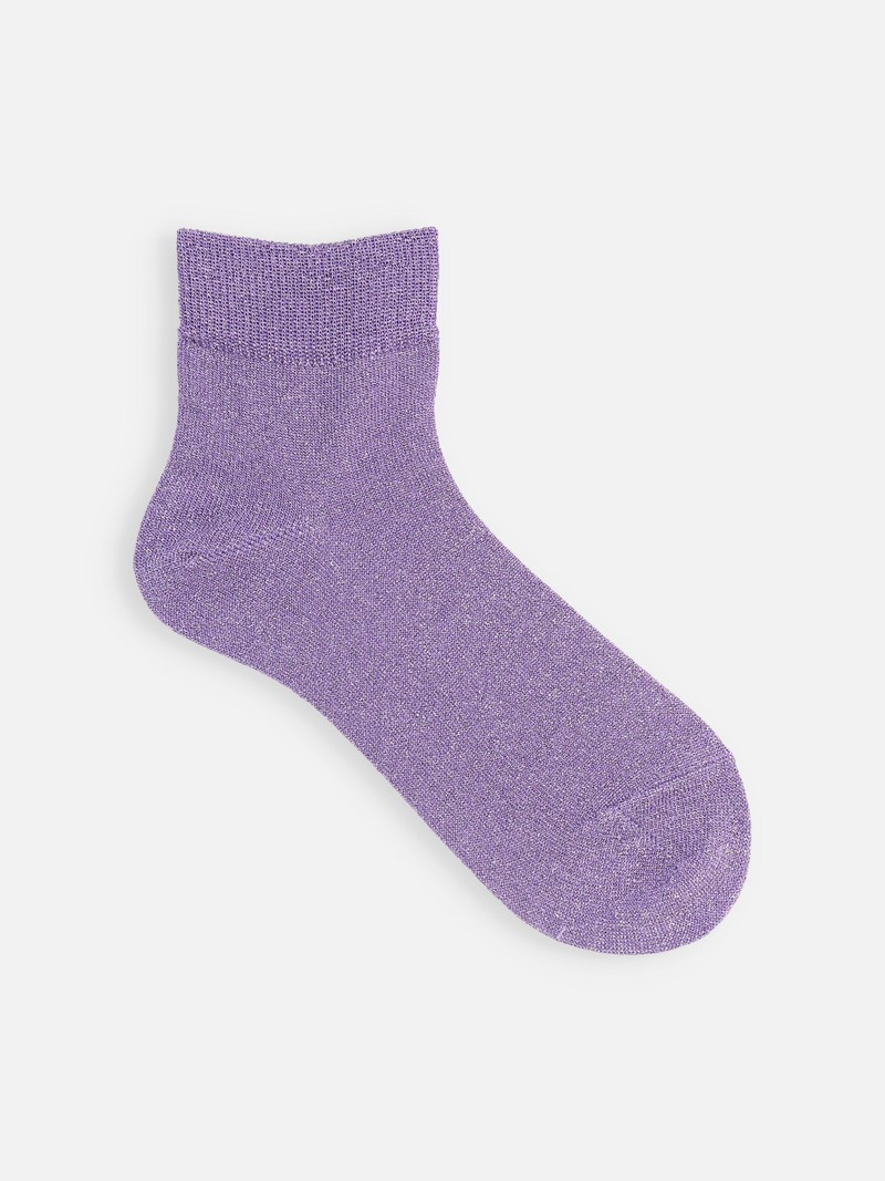 Chaussettes, Collants, Socquettes Paillettes Lilas