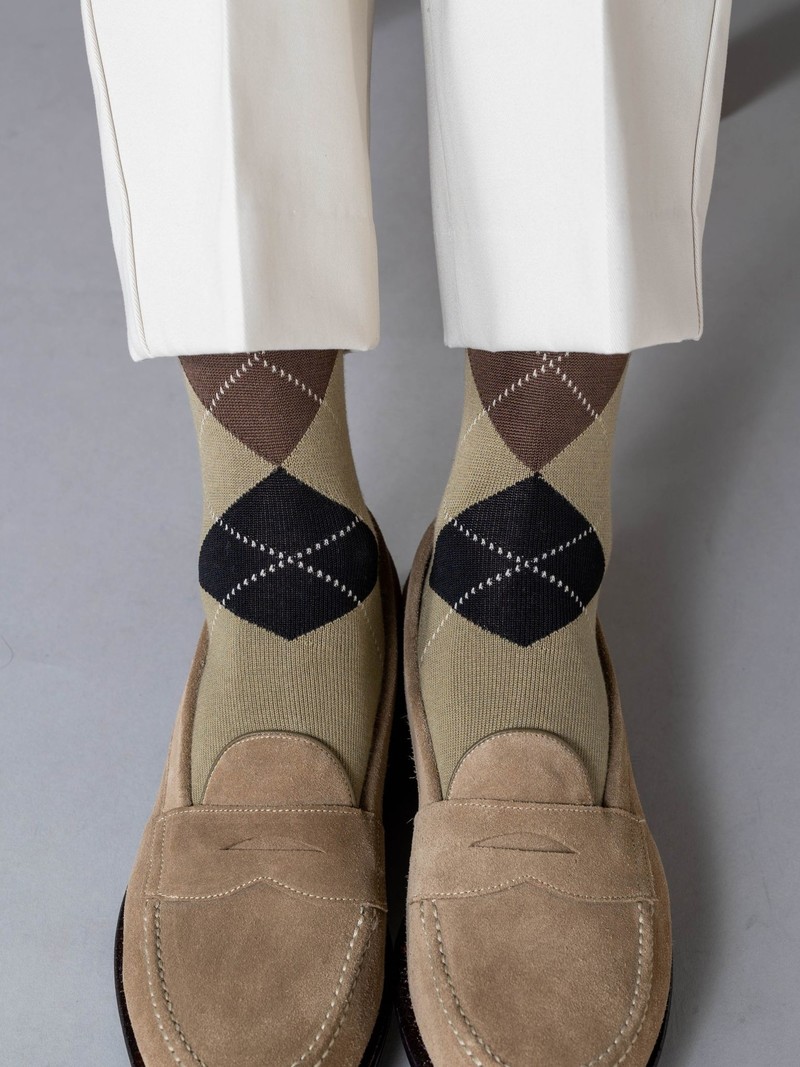 Wadensocken mit Argyle-Muster M