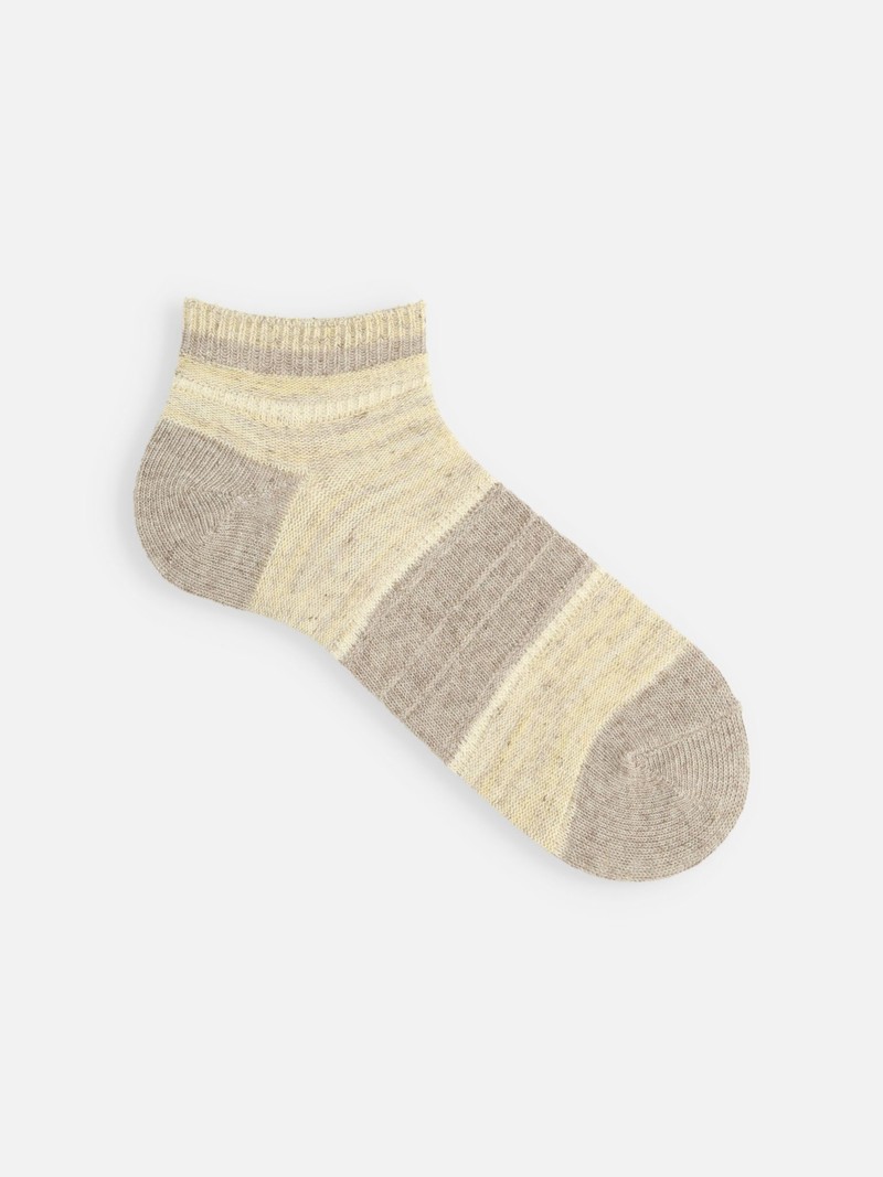 Lässige Sneaker-Socken aus Baumwolle/Leinen mit Streifen