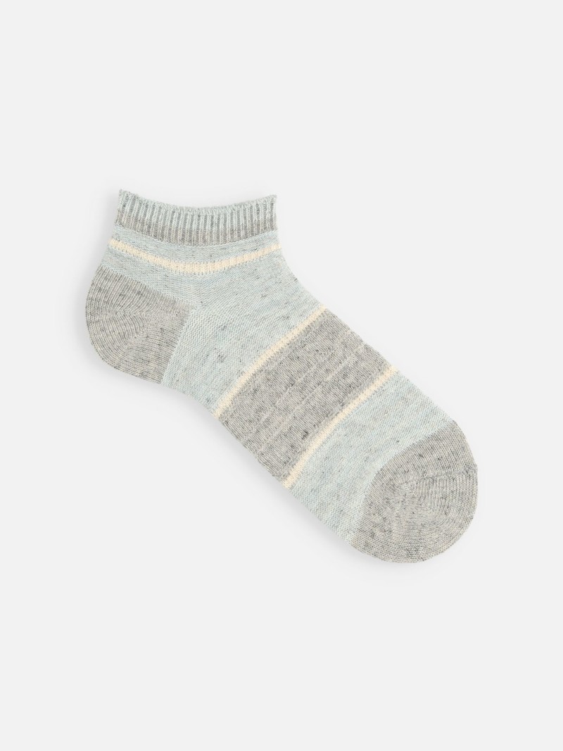 Lässige Sneaker-Socken aus Baumwolle/Leinen mit Streifen