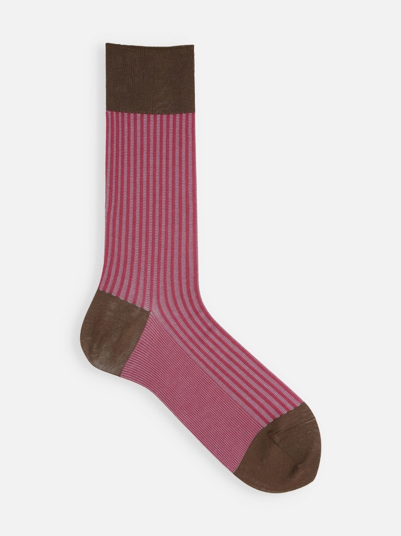 Jacquard Stripe Crew Socks M