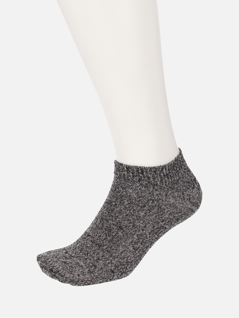 Cotton/Linen Heathered Trainer Socks M