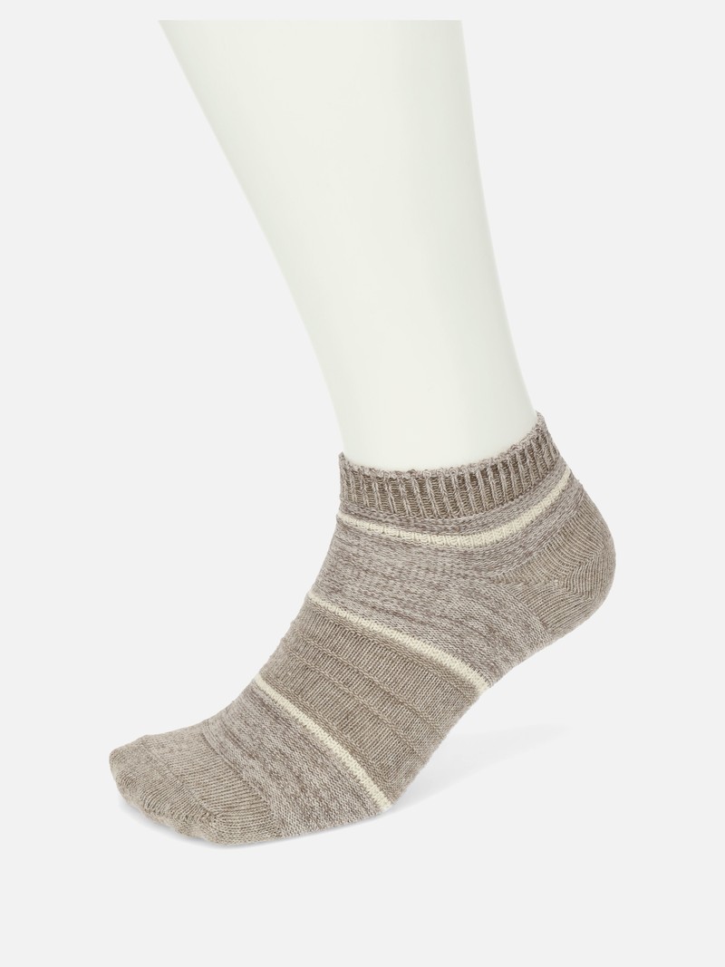 Lässige Sneaker-Socken aus Baumwolle/Leinen mit Streifen