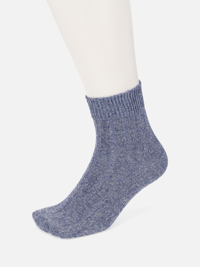 Heathered Rib Short Socks aus Baumwolle/Leinen M