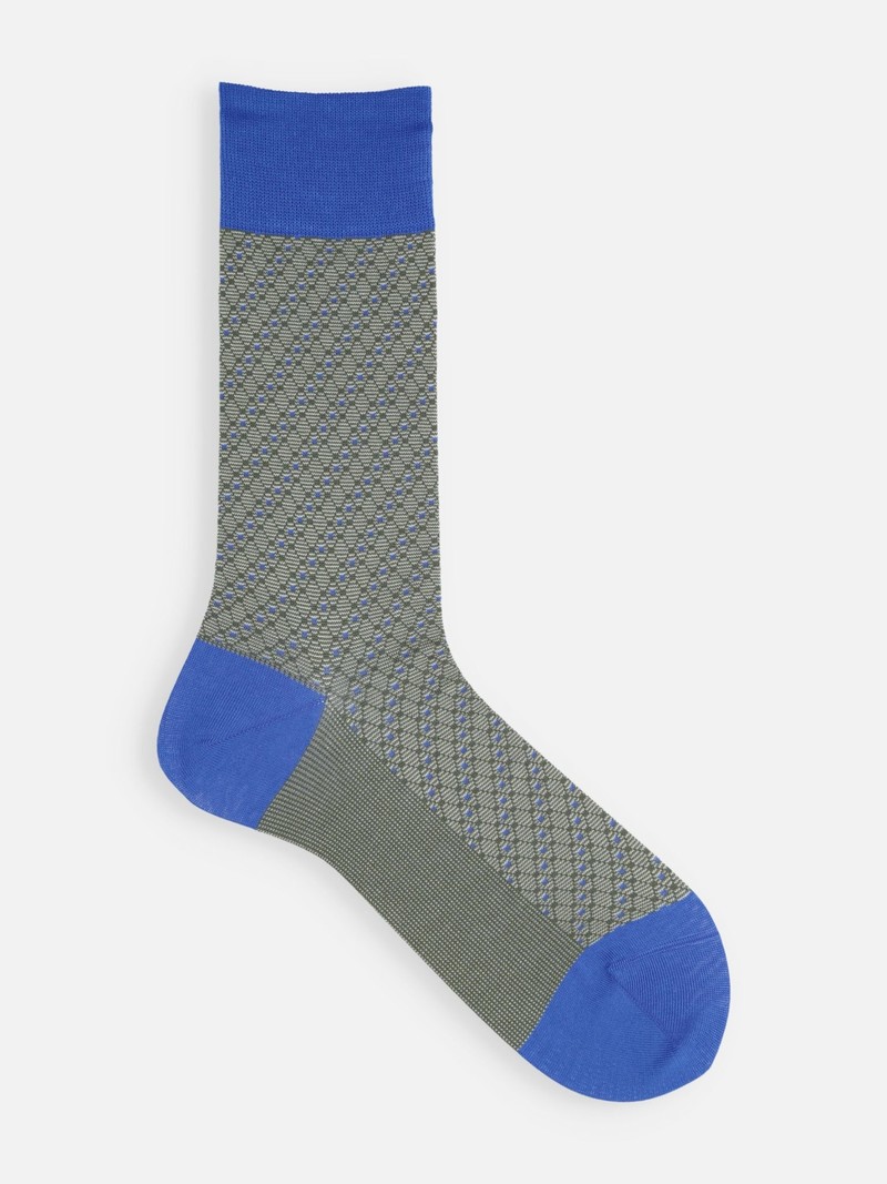 Jacquard Diamond Rhombus Crew Socken L