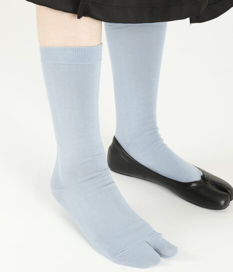 Jacquard Panel Stripe Mid-Calf Socks M - TABIO E-SHOP Paris