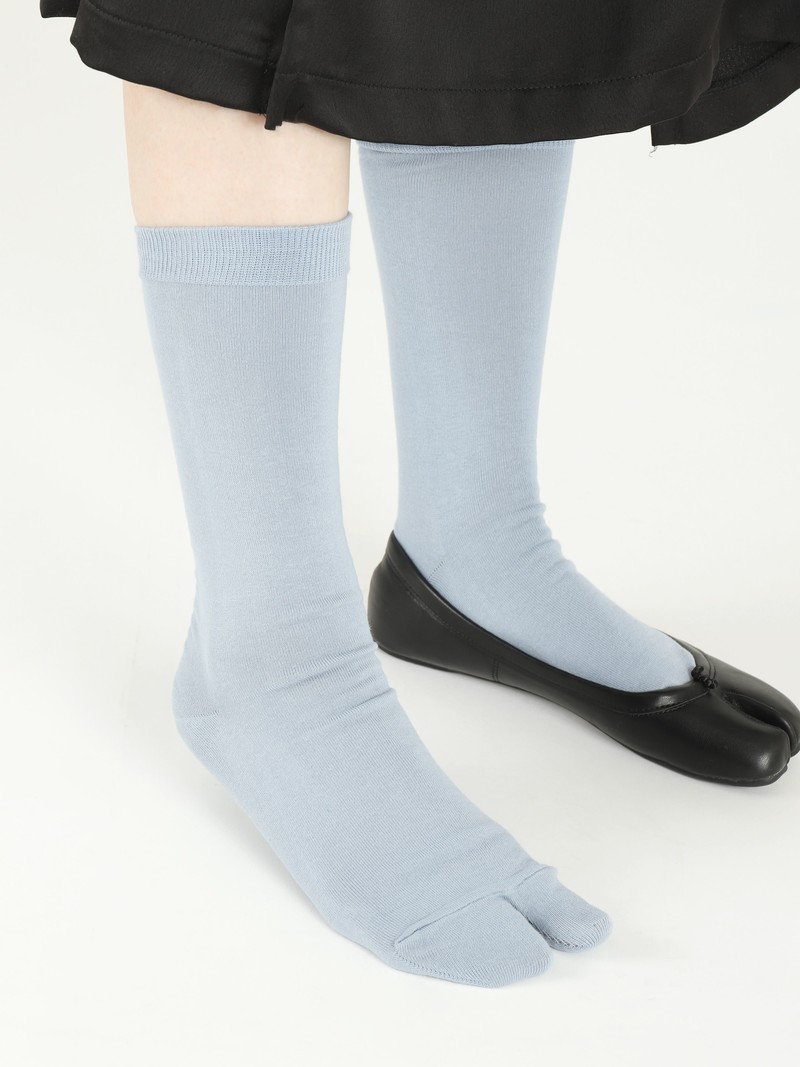 Einfarbige Tabi-3/4-Socken aus Baumwolle