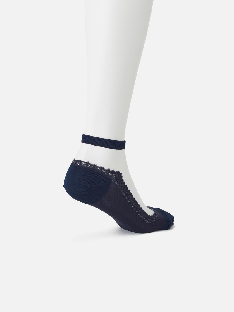 Front Tulle Ballerina Ankle Socks