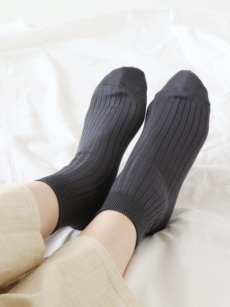 100% Cotton Ribbed Ankle Socks