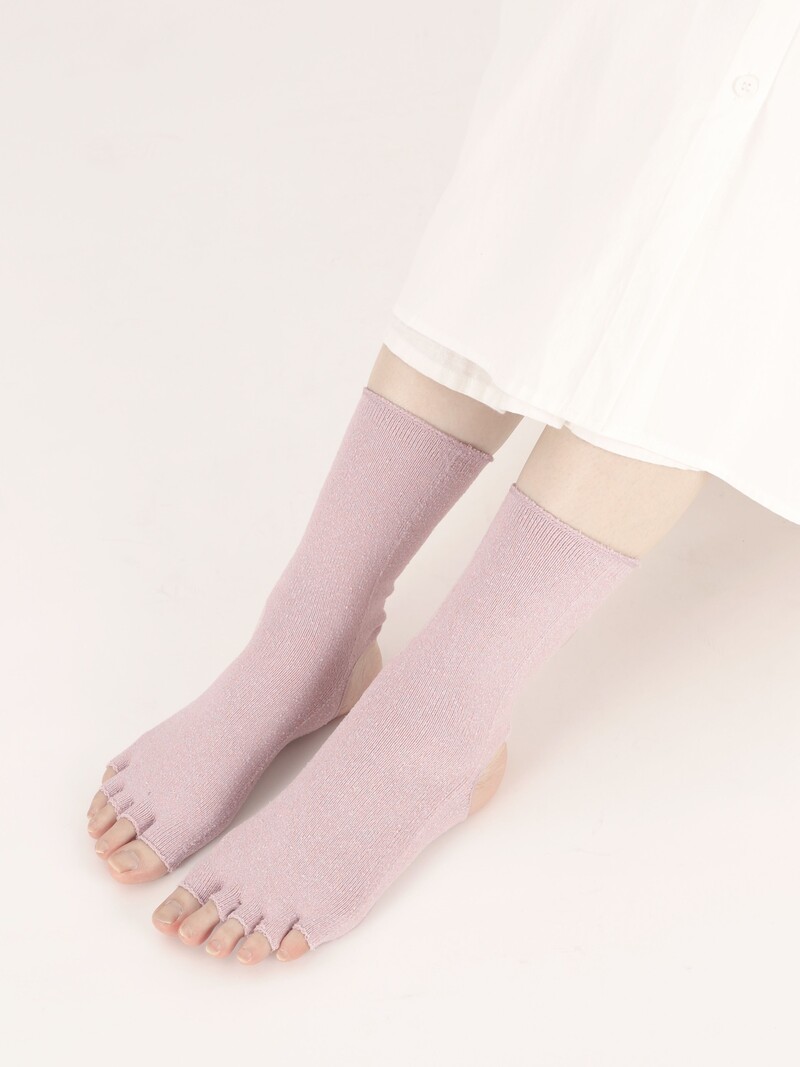 Silk Open Toe Crew Socks