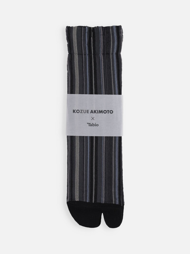 Vertikale Tabi-Socken mit mehreren Streifen Collab Kozue