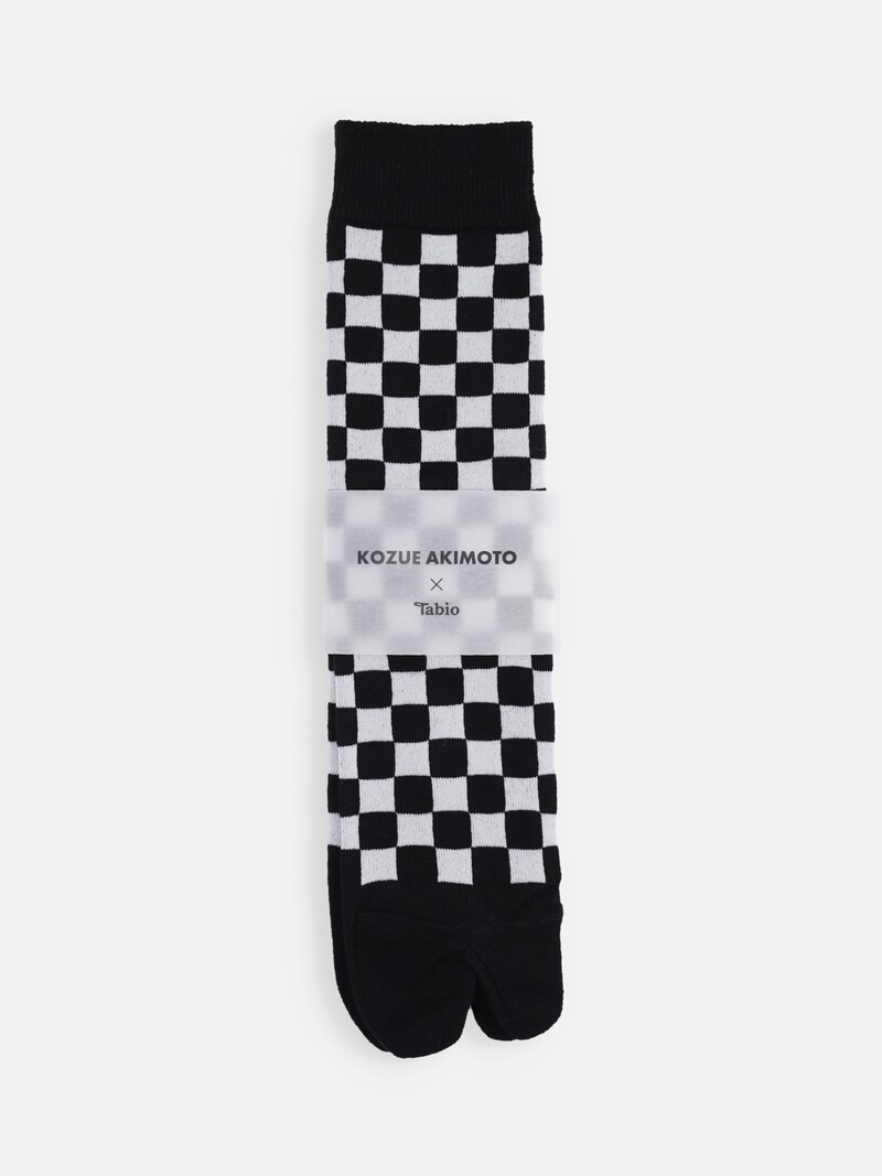 Kozue Collab Check Tabi Crew Socks M